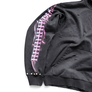 เสื้อฮู้ดพิมพ์ลายกราฟิกสไตล์โกธิคแบบสั่งทำ เสื้อสตรีทแวร์แขนยาวลำลองสำหรับผู้ชายและผู้หญิง ขายส่งจากโรงงาน รับผลิตแบบ OEM ODM - Product Image 2