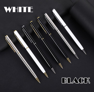 NM-074 <b>White</b> Slim metal Ball <b>Pen</b> Hotel twist Ballpoint <b>Pen</b> - Product Image 1