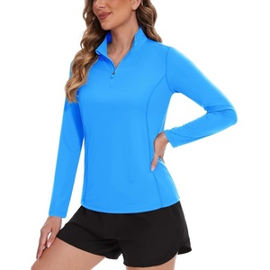 Camisas de Golf para Mujer, Protección Solar, Manga Larga, Secado Rápido, Cierre de 1/4, Ligeras, Estilo Vintage, 100% Algodón - Product Image 1