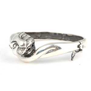 925 Sterling <b>Silver</b> Panther Model <b>Cuff</b> <b>Bracelet</b> Fashion Accessory - Product Image 2