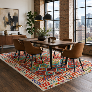 Tapis lavable en chenille RW7141 Yrk Crimson Tribal de Rug Weavers, vente en gros et dropshipping, 10 tailles - Product Image 5