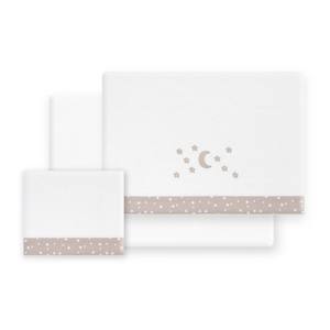 Juego de 3 Piezas de Ropa de Cama de Franela Tejida para Cuna Modelo Luna Estrellas - Product Image 1