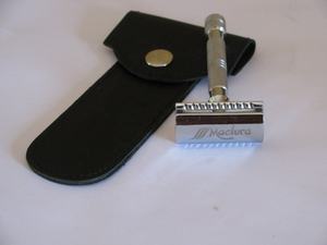 Rasoir de sécurité à double lame argenté pour hommes, pour le rasage du visage et du corps, style perche de barbier - Product Image 5