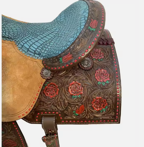 Rembourrage souple en cuir haute performance Selle de cheval occidentale authentique Selle d'endurance en cuir pour une conduite confortable - Product Image 3