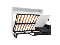 Cama Murphy Plegable Moderna y Ahorradora de Espacio, de Madera de Abedul y Metal, con Mecanismo de Hierro, Tamaño Individual/King/Full, Modelo DS2536 DOSIN, Plegada