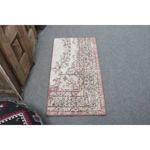 1.6x3.3 ft Vintage Turkish <b>Rug</b>, <b>Small</b> <b>Rug</b>, Red Floral <b>Rug</b> - Product Image 1