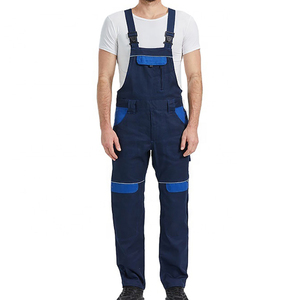 High Quality Customizable <b>Men's</b> <b>Dungaree</b> Workwear Casual Fashionable Denim Polyester Coverall Custom Uniform - Product Image 1