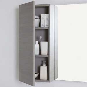 90 cm Right-Sided Bathroom Cabinet with <b>Doors</b> <b>Mirror</b> Miami Wall Unit Set - Product Image 6
