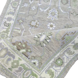 พรมตุรกีสไตล์วินเทจวิ่งขนแกะสีเทา3X5ขนาดเล็กแบบดั้งเดิมงานแฮนด์เมดสไตล์วินเทจสูงประตูห้องนั่งเล่นห้องน้ำมีขนาดไม่เกินกอล์ฟ - Product Image 1