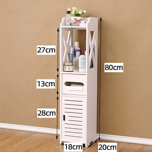 Cheap Toilet Paper Holder Cabinet <strong>Thin</strong> Bathroom Vanity White Storage Rack With <strong>Shelves</strong> Narrow Bath Sink Organizer Towel Shelf - Product Image 1