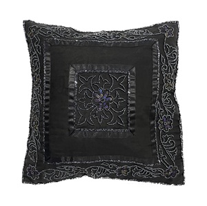 Black <b>Halloween</b> Party Accent Beaded <b>Cushion</b> Cover Pillow Case for Living Room Bedroom Decoration Discount Price - Product Image 2