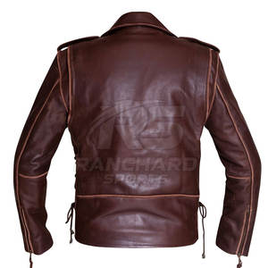 Slim Fit Biker <b>Motorcycle</b> Riding Coat <b>Motorcycle</b> Leather <b>Jacket</b> for Men <b>Vintage</b> Biker Style Zipper Pockets - Product Image 4