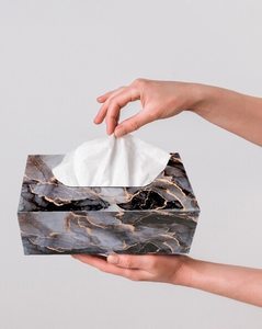 Magnifique boîte à mouchoirs en papier imprimé en résine noire 3D imperméable, salle à manger, cuisine, chambre à coucher, commodes, décoration intérieure, serviette - Product Image 2