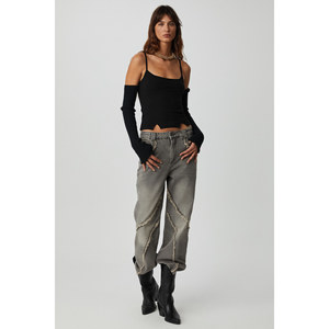 Chemisier court moulant à fines bretelles et fente en viscose pour femme ETHIQUET Mikela - Product Image 1