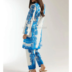 Salwar Kameez Estampado, Atuendo Étnico Moderno, Shalwar Kameez con Estampado Floral Pakistaní para Mujer - Product Image 3