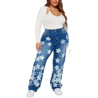 2025 personnalisé femmes Baggy cristal-Patch coton Denim pantalon Streetwear mignon jean droit avec Logo personnalisé femmes baggy jeans