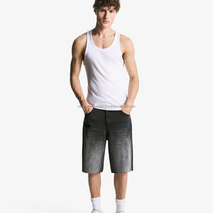 กางเกงขาสั้นผ้ายีนส์สำหรับผู้ชายแบบวินเทจซักได้ตามต้องการ - Product Image 4