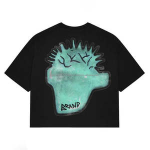 Pak personnalisé LOGO hommes blanc 100% coton de haute qualité poids lourd goutte épaule brodé bouffée impression surdimensionné Boxy t-shirts - Product Image 6