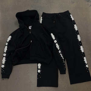 Chándal Deportivo Personalizado al por Mayor, 100% Algodón, para Hombre, con Cierre, Grueso, de Felpa, Lavado Ácido, Talla Grande - Product Image 2