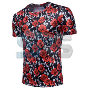 Camiseta con estampado por sublimación de algodón 100% personalizada al por mayor para hombre, Camiseta deportiva informal holgada, material transpirable de secado rápido - Product Image 1