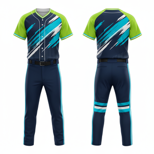 ชุดยูนิฟอร์มเบสบอลแบบสั่งตัด ขายส่ง น้ำหนักเบา ระบายอากาศได้ดี ผ้าตาข่าย ระเหิดสี แห้งเร็ว 100% โพลีเอสเตอร์ ชุดกีฬา - Product Image 4