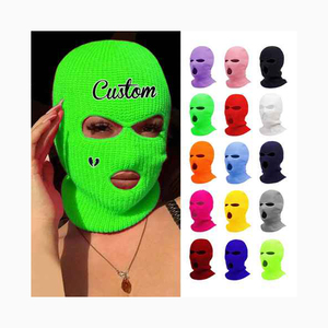 Pasamontañas de punto de un agujero con hierba y estilo al por mayor, máscara de esquí de cara completa, cubierta con estilo para exteriores de carácter único - Product Image 6