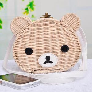 Sac à bandoulière en rotin mignon d'ours fait main naturel le plus vendu pour les mamans et sac à main cadeau fabriqué au Vietnam grossiste avec une qualité supérieure - Product Image 6
