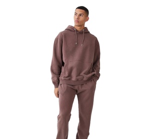 Ensemble de survêtement réversible deux pièces à capuche pour homme pour l'entraînement d'hiver - Survêtement de jogging en polaire respirant - Product Image 1