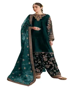 Gaun wanita India Pakistan pakaian pesta pernikahan dan kasual keluaran baru 2021 gaun koleksi Kurti rumput salwar kameez 2021