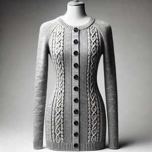 Pull en dentelle à col en V décontracté pour femmes de haute qualité, respirant, tricoté, chaud, épaisseur standard, vêtements d'automne et d'hiver - Product Image 4