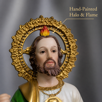 Statue personnalisée en résine de Saint Jude Thaddeus, figurine catholique peinte à la main, ornement religieux, décoration de chapelle à domicile, modèle de Noël