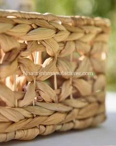 Cesta de almacenamiento rústica de 3 compartimentos Cesta de mimbre tejida a partir de 100% jacinto de agua, menaje y especias - Product Image 2