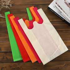 Bolsas de plástico HDPE/LDPE de alta calidad, bolsas de chaleco de camiseta de compras de plástico de color personalizado - Product Image 4