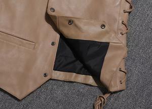 Maximize Wear's Gilet d'hiver chauffant en cuir de vachette véritable de haute qualité pour les motocyclistes Motards Cavaliers Coupe-vent Respirant - Product Image 3