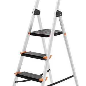 Échelle double extensible en aluminium moderne à usage industriel, capacité 150 kg, verrouillage automatique, conception pliable sécurisée pour appartement - Product Image 1