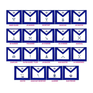 Ensemble de 19 écussons brodés à la machine, personnalisables avec logo couleur, pour tablier de loge, usage cathédrale quatre saisons, style ethnique maçonnique - Product Image 1