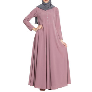 High Quality Islamic Women's Abaya Custom Fabric Polyester Breathable Long Sleeve <b>Ankle</b> Length Plus Size Ramadan Eid - Product Image 2