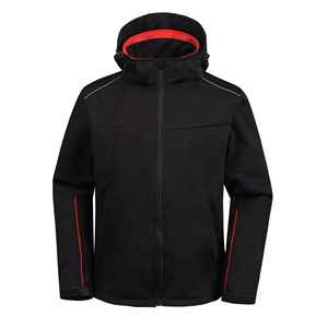 Men Hooded Polyester Softshell <b>Jacket</b> Waterproof Windbreaker Outdoor <b>Hiking</b> Running Cycling Camping Lightweight OEM Custom - Product Image 5