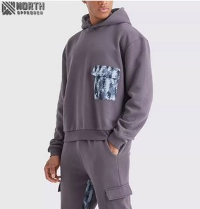 Meilleure quantité en gros hiver à capuche uni hommes plaine teint respirant 100% coton sur mesure solide survêtement bas prix - Product Image 4