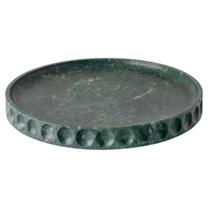 Plateau rond élégant en pierre de granit avec anneau complexe Plateau de service en granit naturel durable, parfait pour la table à manger à la maison - Product Image 1