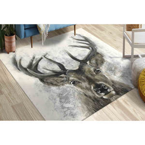 Tapis imprimé en 3D motif cerf : Tapis décoratif animalier, Décoration de loft, Tapis en chenille - Product Image 3