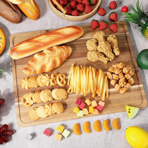 Tabla de cortar de madera de acacia grande TAIMARS con contenedores tabla de cortar de bambú logotipo láser Decoración elegante - Product Image 4