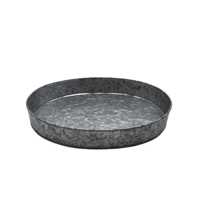 Bandeja de servicio de diseño único, bandeja redonda de hierro de Color gris para el hogar, restaurante y decoración de bodas hecha a mano - Product Image 5