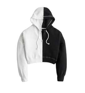 Full Sleeve Custom High Quality Cotton <b>Women</b> Winter Hooded Comfy <b>Fleece</b> Crop <b>Top</b> Pullover Hoodies Front Logo - Product Image 6