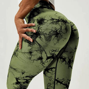 Leggings de yoga taille moyenne personnalisés en élasthanne/polyester à séchage rapide et respirants pour femmes, vêtements de fitness et de sport, en vente - Product Image 3