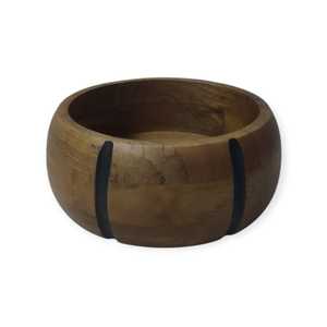 Bol de service à salade de fruits en bois de manguier de luxe antique et contemporain sculpté à la main pour la maison et le jardin Kit d'ustensiles de stockage des aliments - Product Image 6