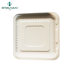 Planta ecológica 100 por ciento sin PFAS, 8x8 pulgadas, uso alimenticio superior, nuevas fibras a base de concha con 3 compartimentos - Product Image 4