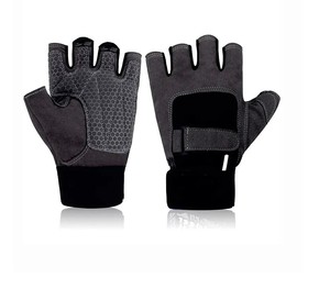 Guantes de cuero genuino para deportes, gimnasio, medio dedo, guantes de entrenamiento para levantamiento de pesas | Logotipo personalizado, equipo de gimnasio, guantes de Fitness - Product Image 2