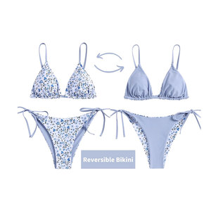 ชุดว่ายน้ำบิกินี่2024 2ชิ้นเซ็กซี่ขนาดใหญ่พิเศษของผู้หญิงชุดชายหาดคอวีแบบผูกเชือก - Product Image 3