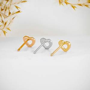 18k Pure <b>Gold</b> Paved Diamond Open <b>Heart</b> Stud <b>Earrings</b> for Her Delicate Statement Style Fine Fashionable Trendy Jewelry OEM ODM - Product Image 6